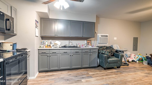 8 Skeeter Ln, Carriere, MS 39426 - kitchen featuring black appliances, gray cabinetry, and a sink
