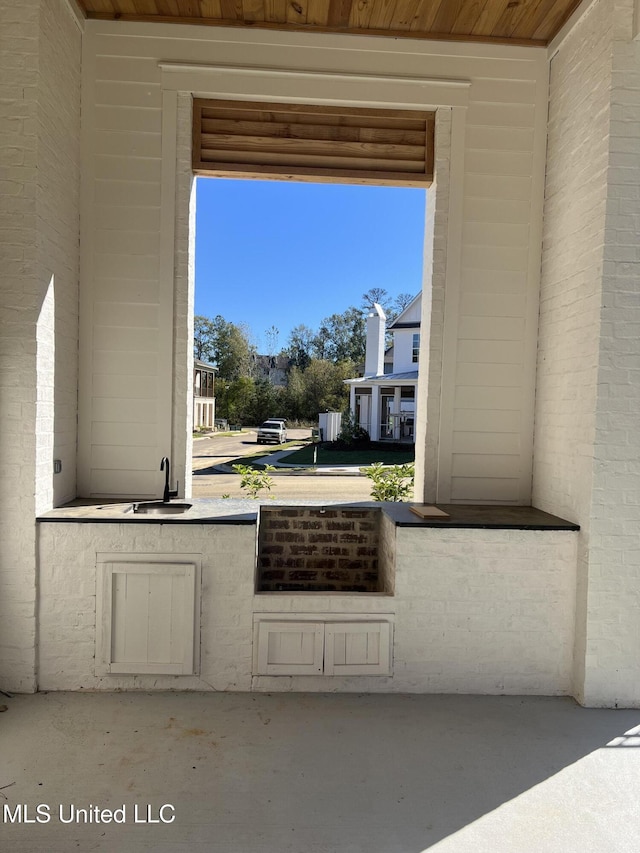 view of patio featuring a sink