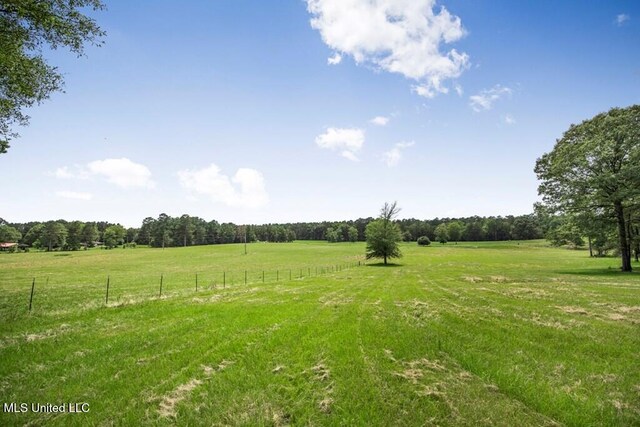 view of yard featuring a rural view