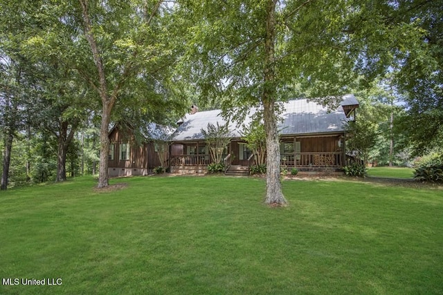 view of yard featuring a porch