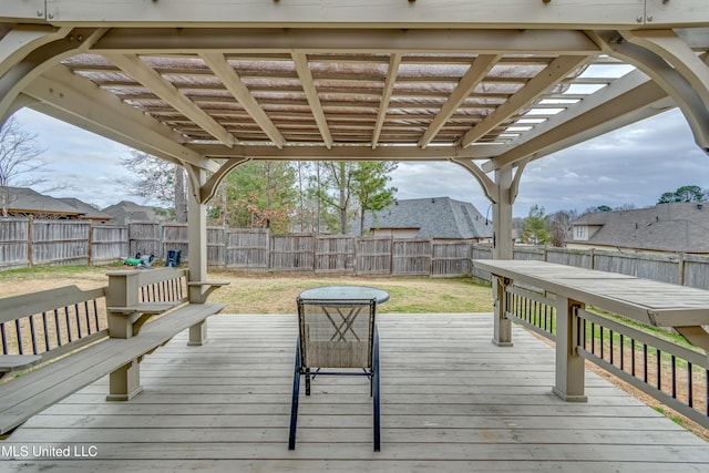 deck featuring a yard