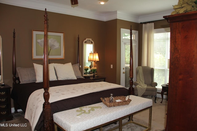 709 Oak Trl, Canton, MS 39046 - carpeted bedroom featuring ornamental molding