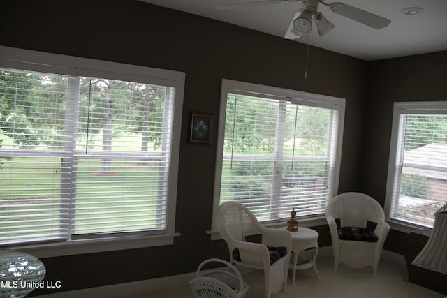 709 Oak Trl, Canton, MS 39046 - sitting room featuring healthy amount of natural light and ceiling fan
