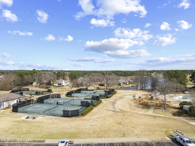 aerial view with a residential view