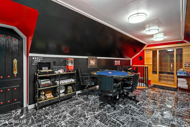 19592 Champion Cir, Gulfport, MS 39503 - recreation room featuring vaulted ceiling and marble finish floors