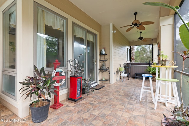 19592 Champion Cir, Gulfport, MS 39503 - view of patio with a hot tub and ceiling fan
