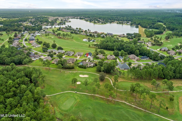 19592 Champion Cir, Gulfport, MS 39503 - aerial view of property's location with a large body of water, a local golf course, and nearby suburban area