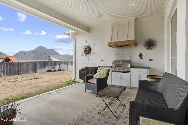 view of patio / terrace featuring area for grilling