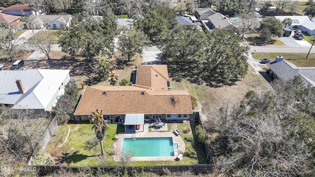 drone / aerial view with a residential view