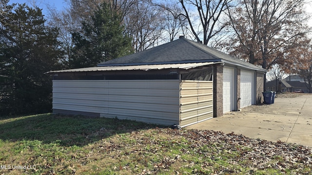 view of garage