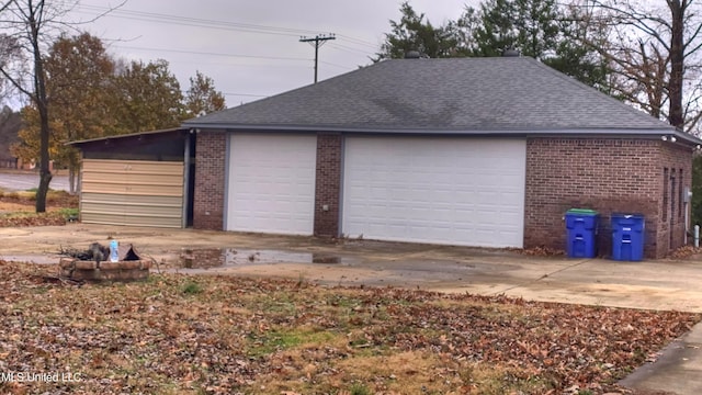 view of garage