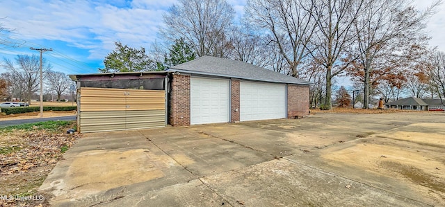 view of garage