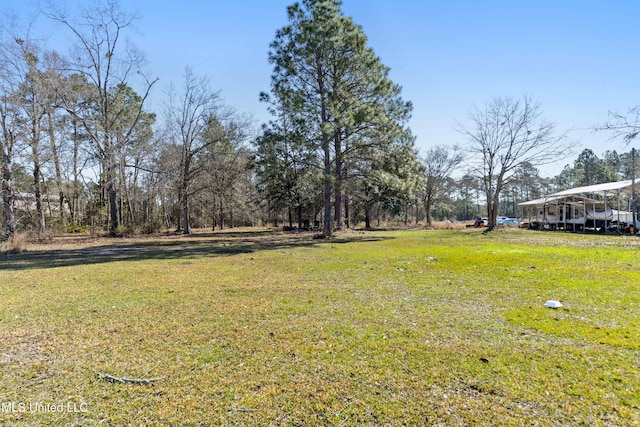 view of yard with a carport