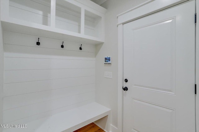 mudroom featuring hardwood / wood-style flooring