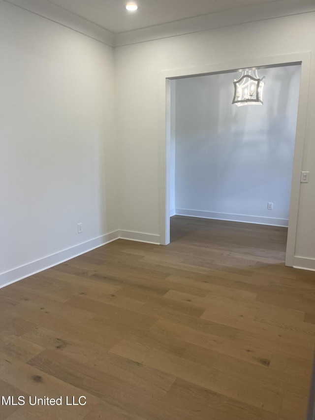 empty room with wood-type flooring