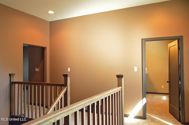 1088 S Red Banks Rd, Byhalia, MS 38611 - corridor featuring an upstairs landing, carpet floors, recessed lighting, and baseboards
