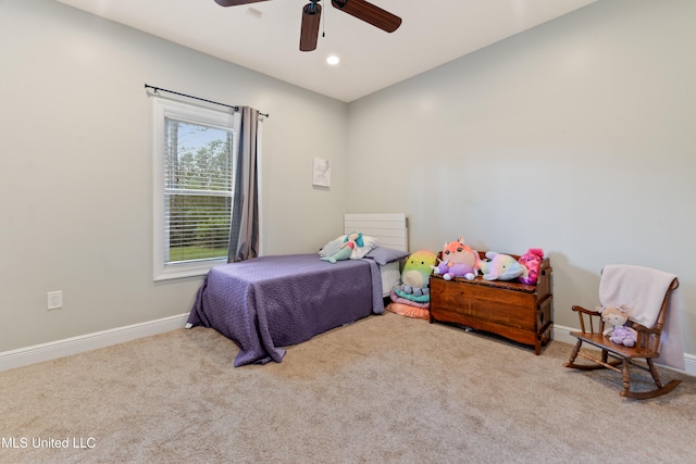 3112 Eagle Ridge Rd, Vancleave, MS 39565 - bedroom with carpet flooring, a ceiling fan, and recessed lighting