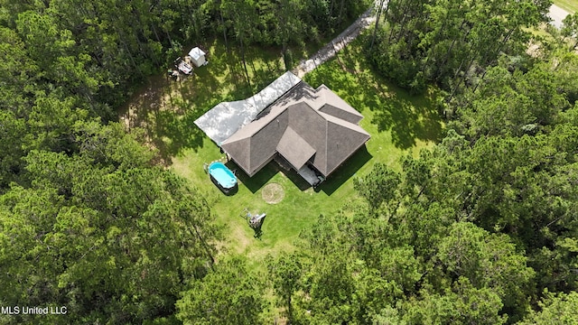 3112 Eagle Ridge Rd, Vancleave, MS 39565 - aerial view of property and surrounding area featuring a heavily wooded area