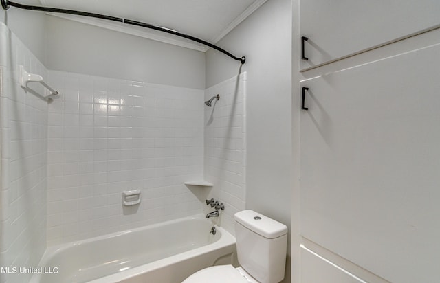 118 Bellegrove Blvd, Brandon, MS 39047 - bathroom with crown molding, shower / bathing tub combination, and toilet