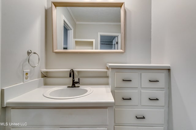 118 Bellegrove Blvd, Brandon, MS 39047 - bathroom with vanity and ornamental molding