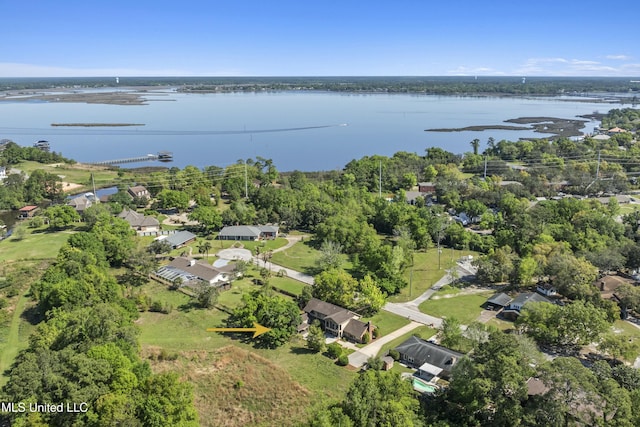 2629 Park View Dr, Biloxi, MS 39531 - aerial view of property's location with a large body of water, nearby suburban area, and a tree filled landscape