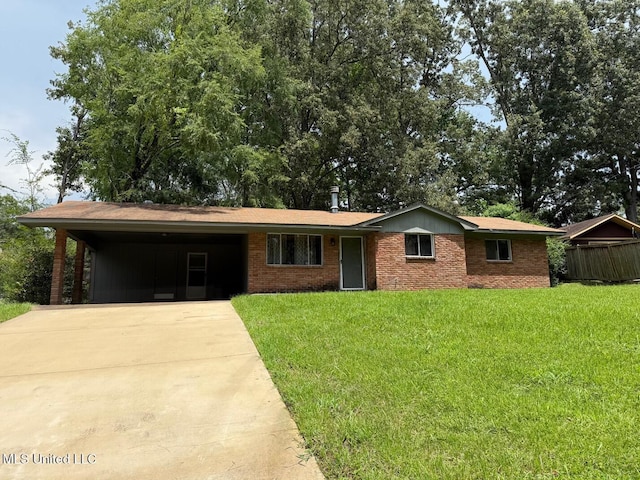 448 Ruston St, Pearl, MS 39208 - ranch-style house featuring concrete driveway and a carport