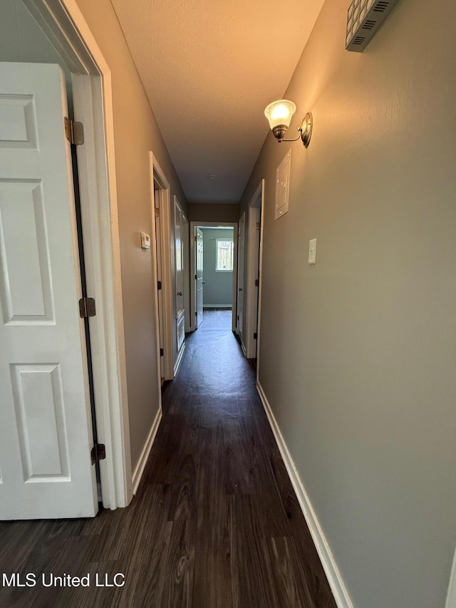448 Ruston St, Pearl, MS 39208 - hall with dark wood-style floors and baseboards