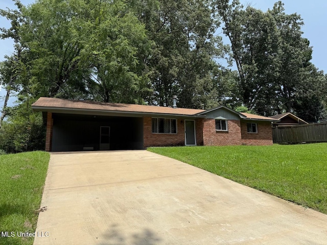 448 Ruston St, Pearl, MS 39208 - ranch-style house with driveway, an attached garage, and brick siding
