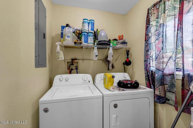 615 Baker St, Wiggins, MS 39577 - washroom with washing machine and clothes dryer and electric panel