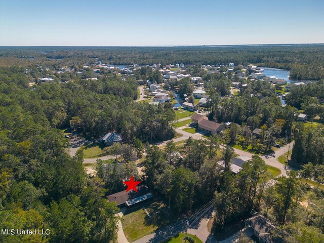 6533 Shawnee St, Kiln, MS 39556 - aerial view with a water view and a view of trees