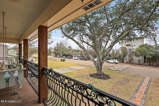 balcony with covered porch