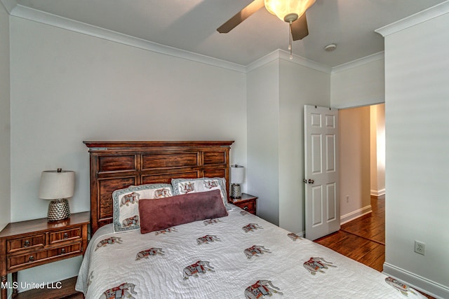 865 Wellington Way, Madison, MS 39110 - bedroom featuring ornamental molding, wood finished floors, ceiling fan, and baseboards
