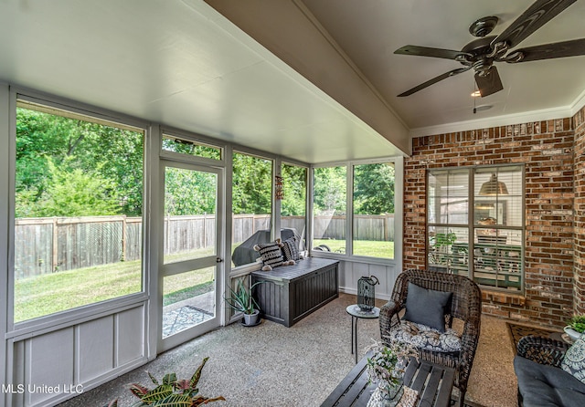 865 Wellington Way, Madison, MS 39110 - sunroom with a ceiling fan