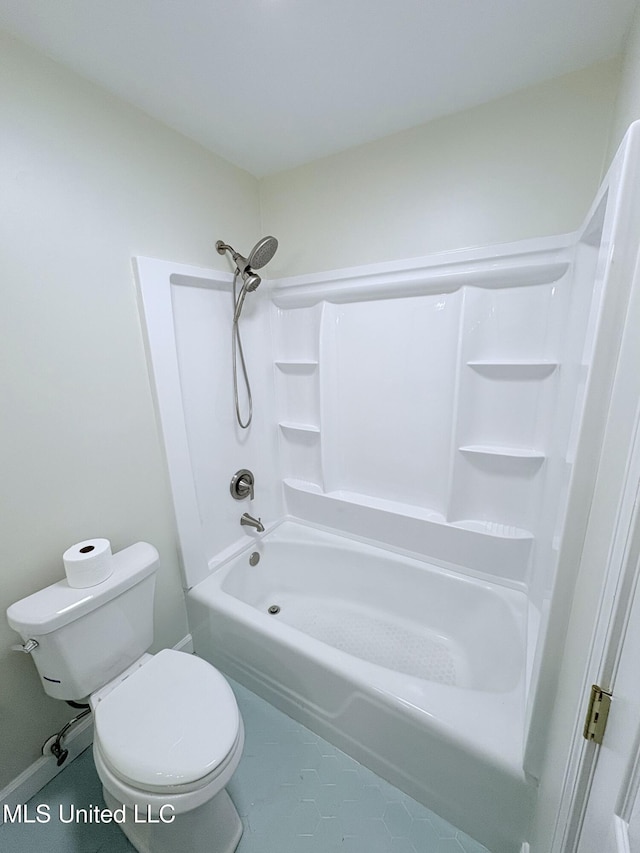 full bath with toilet and  shower combination