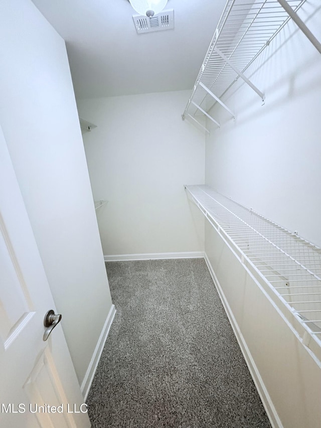 walk in closet with visible vents