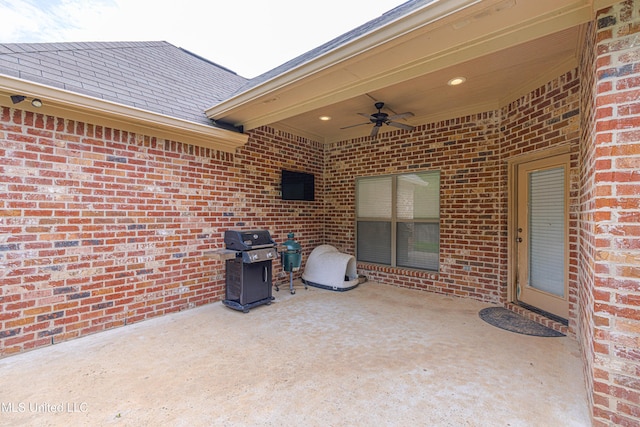 228 Falls Xing, Madison, MS 39110 - view of patio with a ceiling fan and grilling area
