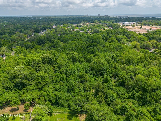 bird's eye view with a view of trees