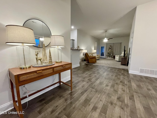 interior space with hardwood / wood-style flooring