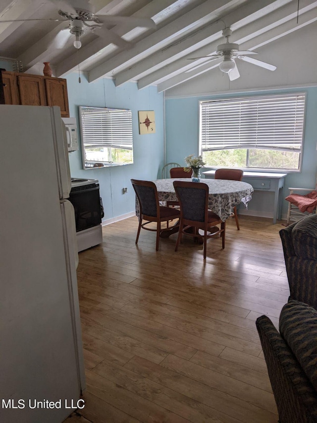 4021 Sailfish St, Bay Saint Louis, MS 39520 - dining room featuring a ceiling fan, plenty of natural light, and hardwood / wood-style floors