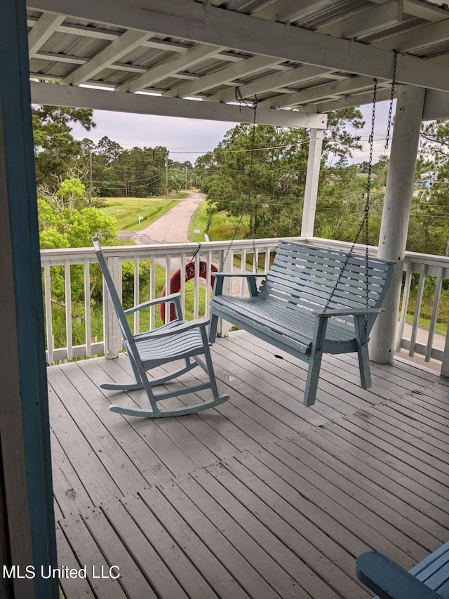 4021 Sailfish St, Bay Saint Louis, MS 39520 - deck with view of wooded area