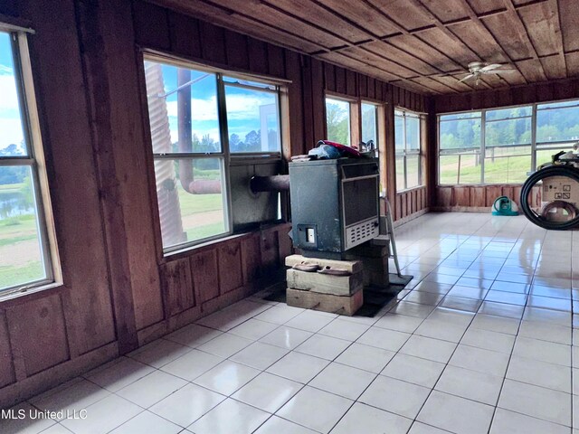 sunroom / solarium with wooden ceiling