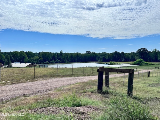 view of water feature featuring a rural view