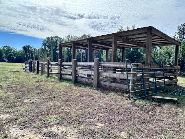 view of community featuring an outbuilding