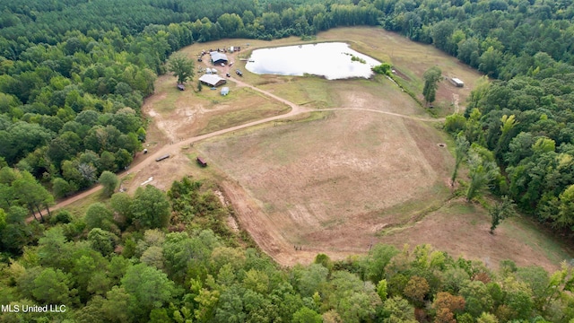 aerial view with a rural view