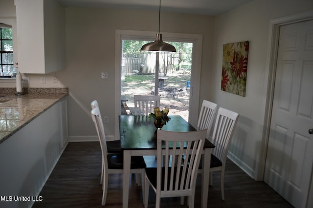 dining room featuring dark wood-type flooring