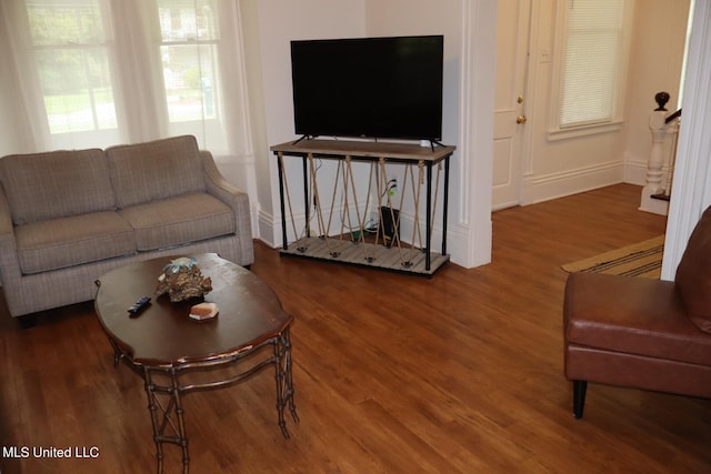 living room featuring hardwood / wood-style floors