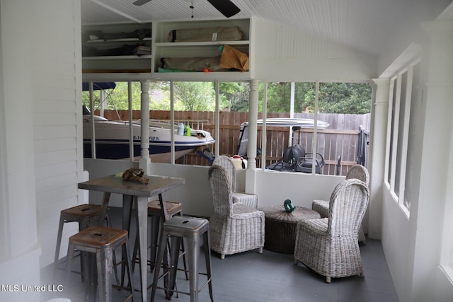 1009 Resca De La Palma St, Pascagoula, MS 39567 - sunroom / solarium with ceiling fan and vaulted ceiling