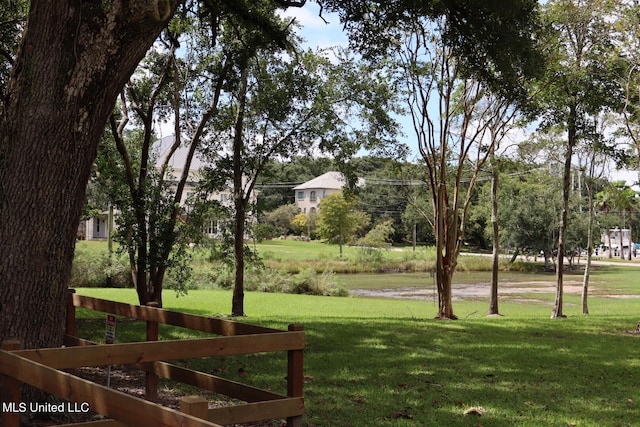 view of home's community with a yard