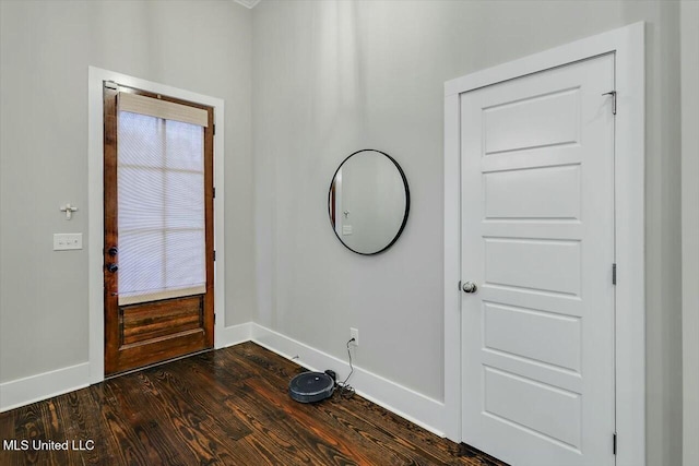 foyer featuring dark wood-type flooring