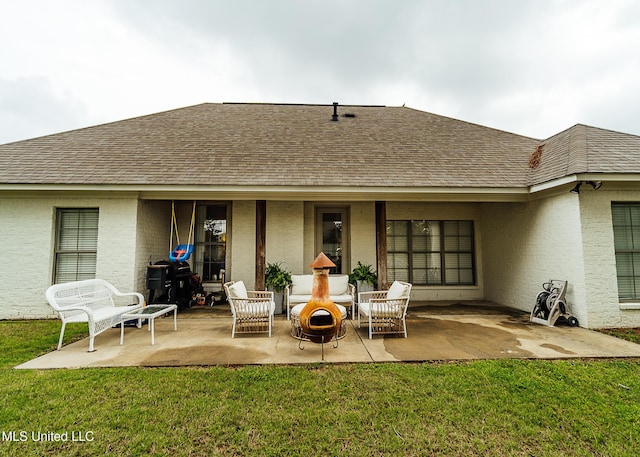 124 Westerly Pl, Madison, MS 39110 - rear view of house featuring a patio area, roof with shingles, and a yard